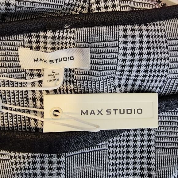 Max Studio Nwt houndstooth plaid knit top large - Picture 5 of 6